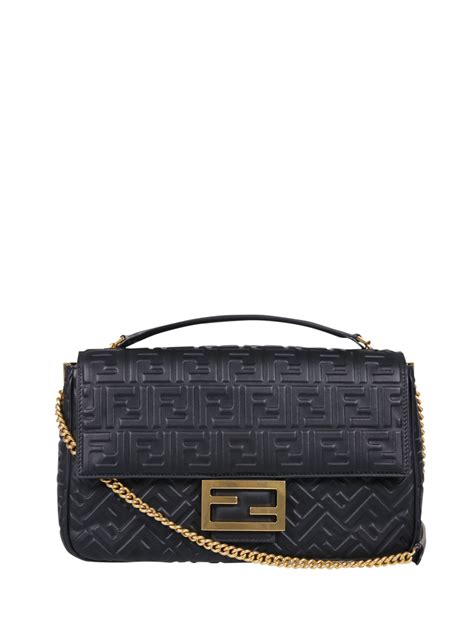 black fendi zip top baguette|fendi baguette size chart.